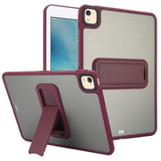 For iPad 4 / 3 / 2 9.7 inch Skin Feel Holder PC Hybrid TPU Tablet Case(Wine Red)