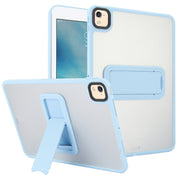 For iPad 4 / 3 / 2 9.7 inch Skin Feel Holder PC Hybrid TPU Tablet Case(Light Blue)