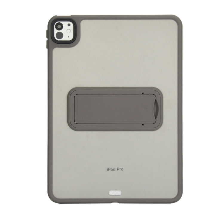 For iPad 10.2 2021 / 2020 / 2019 Skin Feel Holder PC Hybrid TPU Tablet Case(Grey)