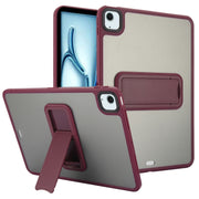 For iPad Air 11 2025 / 2024 Skin Feel Holder PC Hybrid TPU Tablet Case(Wine Red)