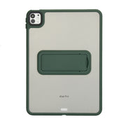 For iPad Air 11 2024 Skin Feel Holder PC Hybrid TPU Tablet Case(Dark Green)