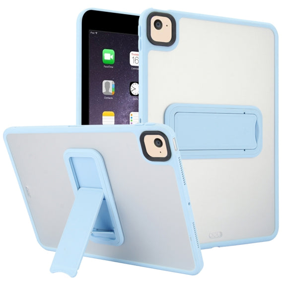 For iPad Air 2 9.7 Skin Feel Holder PC Hybrid TPU Tablet Case(Light Blue)