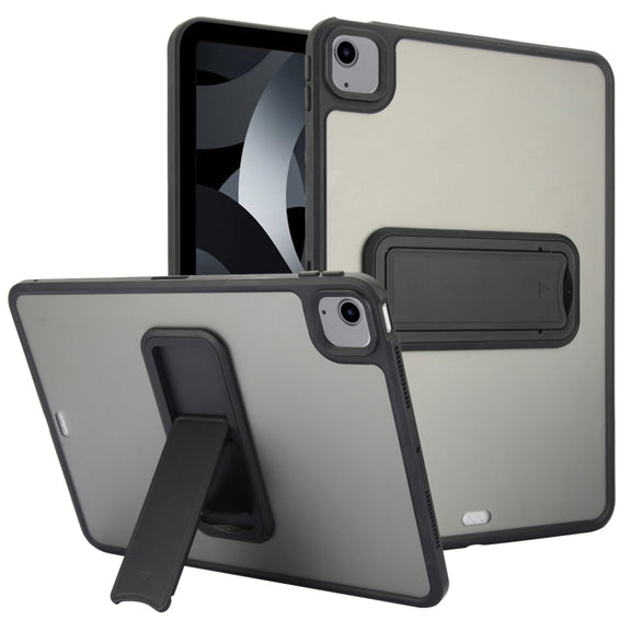 For iPad Air 5 / 4 10.9 inch Skin Feel Holder PC Hybrid TPU Tablet Case(Black)