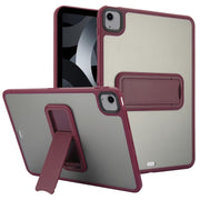For iPad Air 5 / 4 10.9 inch Skin Feel Holder PC Hybrid TPU Tablet Case(Wine Red)