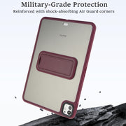 For iPad Air 5 / 4 10.9 inch Skin Feel Holder PC Hybrid TPU Tablet Case(Wine Red)
