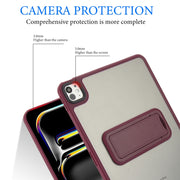 For iPad Air 5 / 4 10.9 inch Skin Feel Holder PC Hybrid TPU Tablet Case(Wine Red)