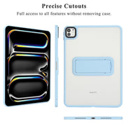 For iPad Air 5 / 4 10.9 inch Skin Feel Holder PC Hybrid TPU Tablet Case(Light Blue)