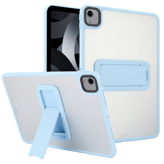 For iPad Air 5 / 4 10.9 inch Skin Feel Holder PC Hybrid TPU Tablet Case(Light Blue)