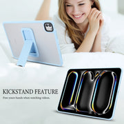 For iPad Air 5 / 4 10.9 inch Skin Feel Holder PC Hybrid TPU Tablet Case(Light Blue)