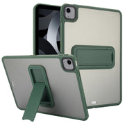 For iPad Air 5 / 4 10.9 inch Skin Feel Holder PC Hybrid TPU Tablet Case(Dark Green)