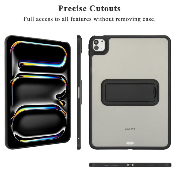 For iPad mini 5 / 4 7.9 inch Skin Feel Holder PC Hybrid TPU Tablet Case(Black)