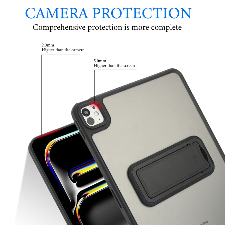 For iPad mini 5 / 4 7.9 inch Skin Feel Holder PC Hybrid TPU Tablet Case(Black)