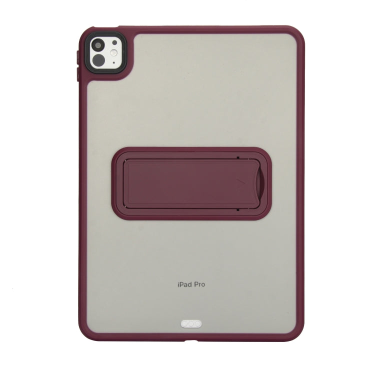 For iPad mini 5 / 4 7.9 inch Skin Feel Holder PC Hybrid TPU Tablet Case(Wine Red)