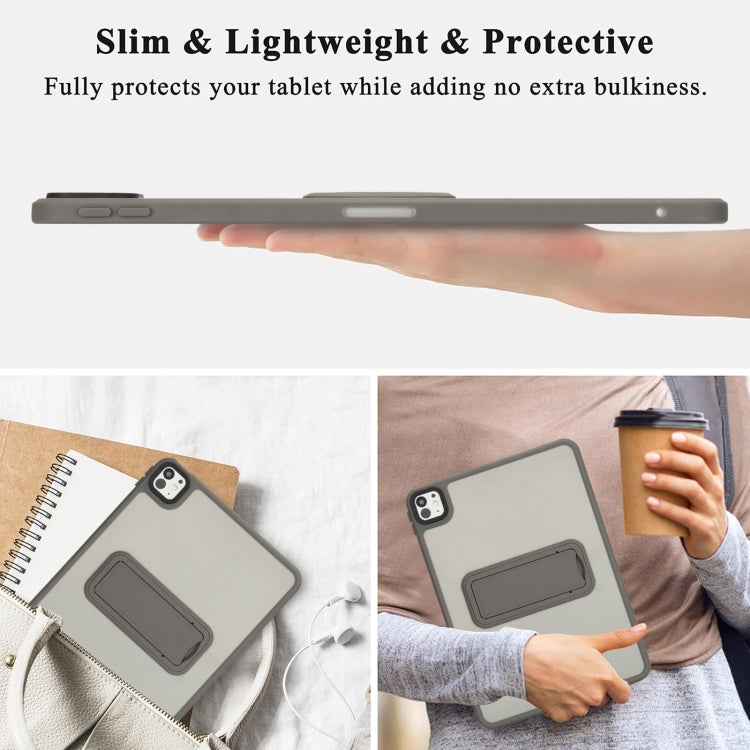 For iPad mini 2024 / mini 6 8.3 inch Skin Feel Holder PC Hybrid TPU Tablet Case(Grey)