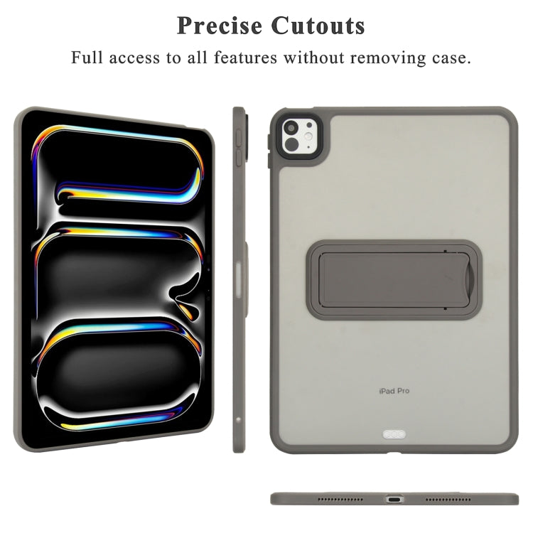 For iPad mini 2024 / mini 6 8.3 inch Skin Feel Holder PC Hybrid TPU Tablet Case(Grey)