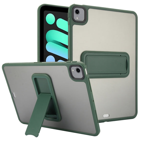 For iPad mini 2024 / mini 6 8.3 inch Skin Feel Holder PC Hybrid TPU Tablet Case(Dark Green)