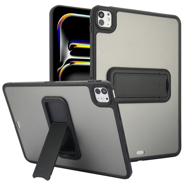 For iPad Pro 11 2024 Skin Feel Holder PC Hybrid TPU Tablet Case(Black)