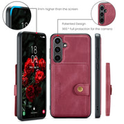 For Samsung Galaxy S24 FE 5G JEEHOOD J01 Retro Magnetic Detachable Wallet Phone Case(Red)