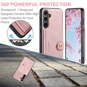 For Samsung Galaxy S24 FE 5G JEEHOOD J01 Retro Magnetic Detachable Wallet Phone Case(Pink)