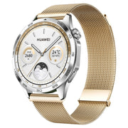 For Huawei Watch GT5 46mm Daul-section Magnetic Milan Steel Mesh Watch Band(Rose Gold)