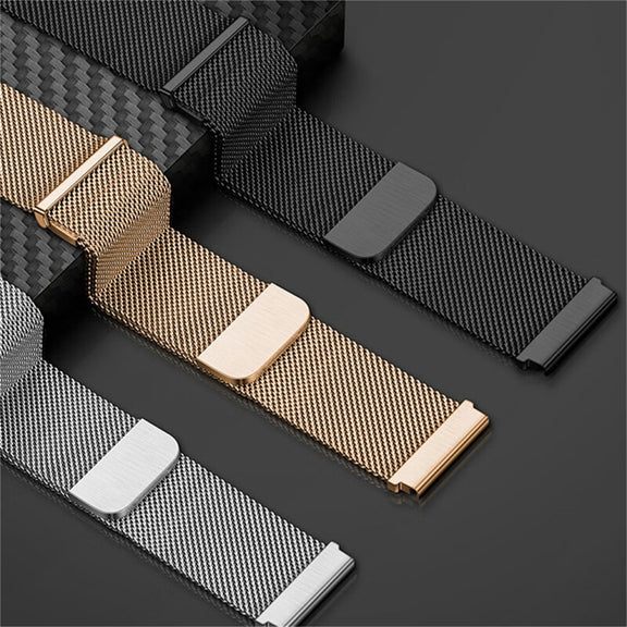 For Huawei Watch GT5 46mm Daul-section Magnetic Milan Steel Mesh Watch Band(Gold)