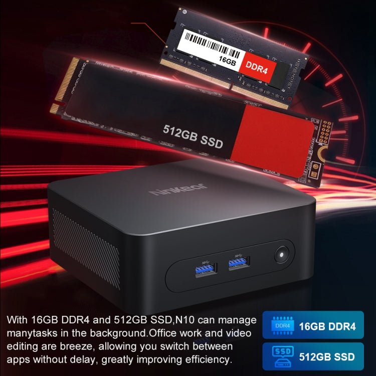 Ninkear N10 Windows 11 Bluetooth 4.2 Mini PC, 16GB+512GB, Intel Processor N100 Alder Lake-N(EU Plug) - free shipping - PMC Jewellery - Order now!