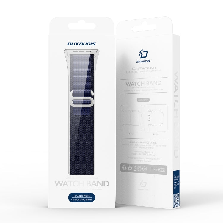 For Apple Watch 42mm / 41mm / 40mm / 38mm DUX DUCIS GS Series Nylon Loop Watch Band(Navy Blue) - Watch Bands by DUX DUCIS | Online Shopping South Africa | PMC TechLife | Buy Now Pay Later Mobicred