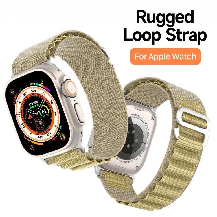 For Apple Watch 42mm / 41mm / 40mm / 38mm DUX DUCIS GS Series Nylon Loop Watch Band(Tan) - Watch Bands by DUX DUCIS | Online Shopping South Africa | PMC TechLife | Buy Now Pay Later Mobicred