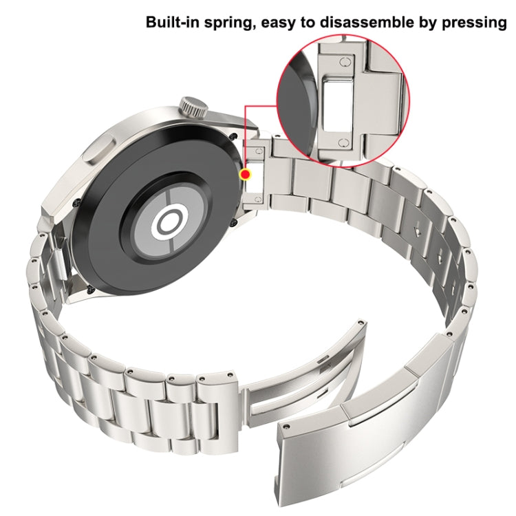 For Huawei Watch GT 5 / GT 4 46mm Button Style Three Beads Titanium Steel Quick Release Watch Band(Silver) - free shipping - PMC TechLife - Order now!