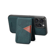 For iPhone 16 Pro ESEBLE E2 Retro Texture Card Slots MagSafe RFID Leather Case(Dark Green)
