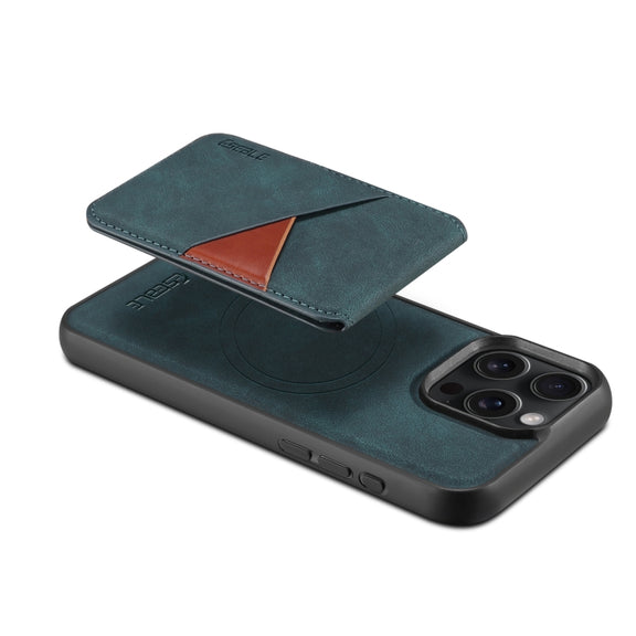 For iPhone 16 Pro Max ESEBLE E2 Retro Texture Card Slots MagSafe RFID Leather Case(Dark Green)