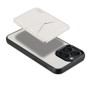 For iPhone 16 ESEBLE E3 Plain Texture Card Slots MagSafe RFID Leather Case(Ivory)