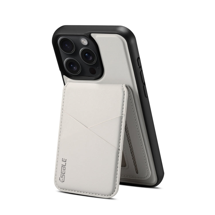 For iPhone 16 ESEBLE E3 Plain Texture Card Slots MagSafe RFID Leather Case(Ivory) - free shipping - PMC Jewellery - Order now!