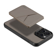 For iPhone 16 ESEBLE E3 Plain Texture Card Slots MagSafe RFID Leather Case(Grey)