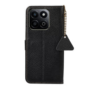 For Honor Play 60 Plus Genuine Leather Litchi Texture RFID Leather Phone Case(Black)