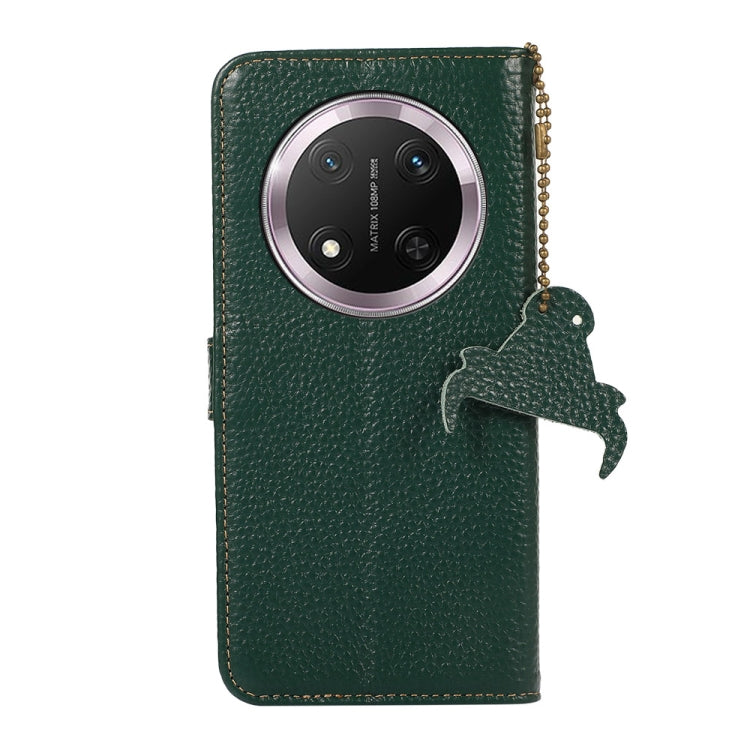 For Honor X9c Genuine Leather Litchi Texture RFID Leather Phone Case(Green) - Honor Cases by PMC TechLife | Online Shopping South Africa | PMC TechLife | Buy Now Pay Later Mobicred