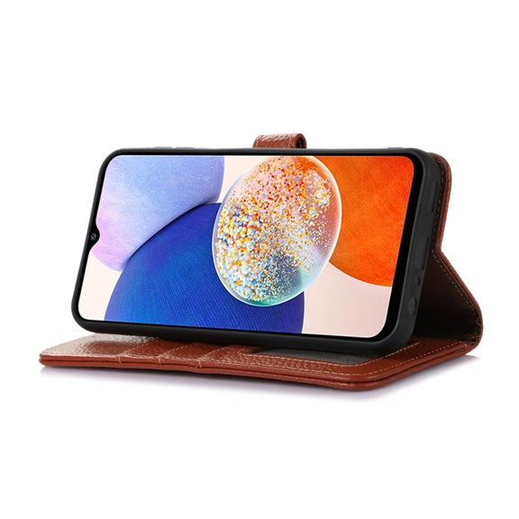 For Honor X9c Genuine Leather Litchi Texture RFID Leather Phone Case(Coffee)