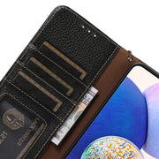 For Honor X9c Genuine Leather Litchi Texture RFID Leather Phone Case(Black)