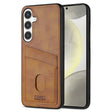 For Samsung Galaxy S24 5G AZNS K1 Series Card Slot Business Phone Case(Yellow) - free shipping - PMC Jewellery - Order now!