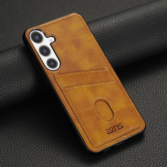 For Samsung Galaxy S24 5G AZNS K1 Series Card Slot Business Phone Case(Yellow)