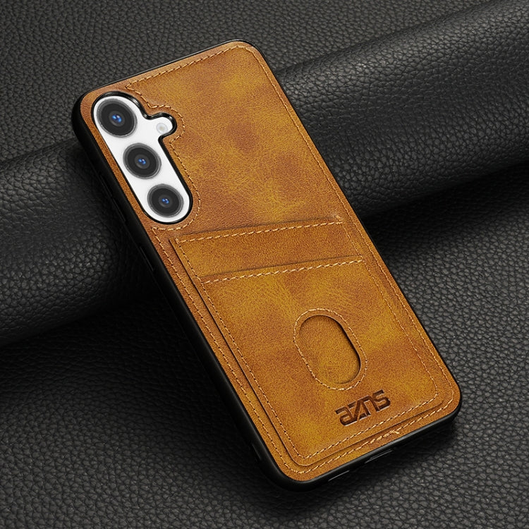 For Samsung Galaxy S24 5G AZNS K1 Series Card Slot Business Phone Case(Yellow)