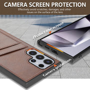 For Samsung Galaxy S24 Ultra 5G AZNS K1 Series Card Slot Business Phone Case(Yellow)