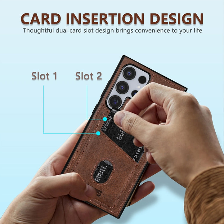 For Samsung Galaxy S24 Ultra 5G AZNS K1 Series Card Slot Business Phone Case(Yellow) - free shipping - PMC Jewellery - Order now!