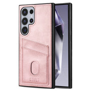 For Samsung Galaxy S24 Ultra 5G AZNS K1 Series Card Slot Business Phone Case(Pink)