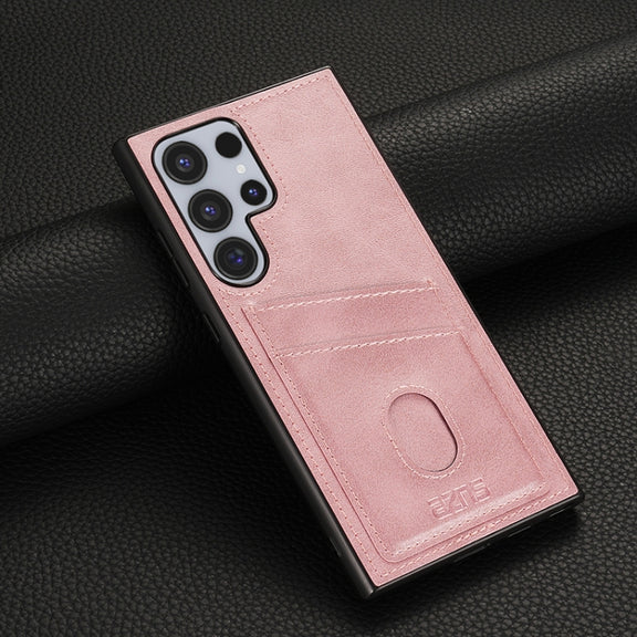 For Samsung Galaxy S24 Ultra 5G AZNS K1 Series Card Slot Business Phone Case(Pink)