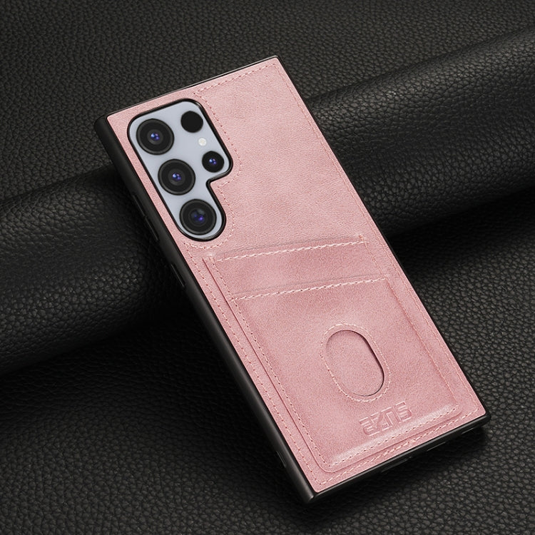 For Samsung Galaxy S24 Ultra 5G AZNS K1 Series Card Slot Business Phone Case(Pink)