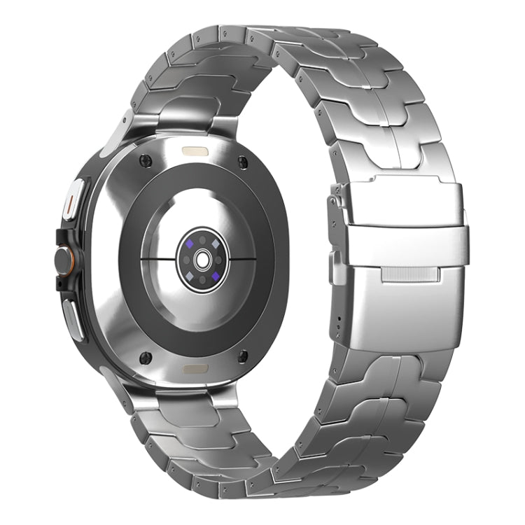 For Samsung Galaxy Watch Ultra 47mm Safety Buckle Pure Titanium Watch Band(Silver)