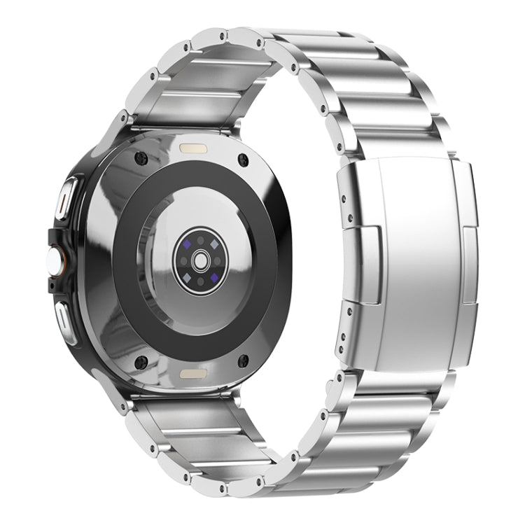 For Samsung Galaxy Watch Ultra 47mm Three Beads Tortoise Buckle Titanium Steel Watch Band(Silver) - free shipping - PMC TechLife - Order now!