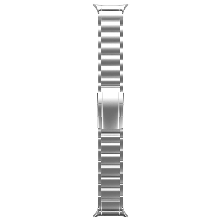 For Samsung Galaxy Watch Ultra 47mm Three Beads Tortoise Buckle Titanium Steel Watch Band(Silver)