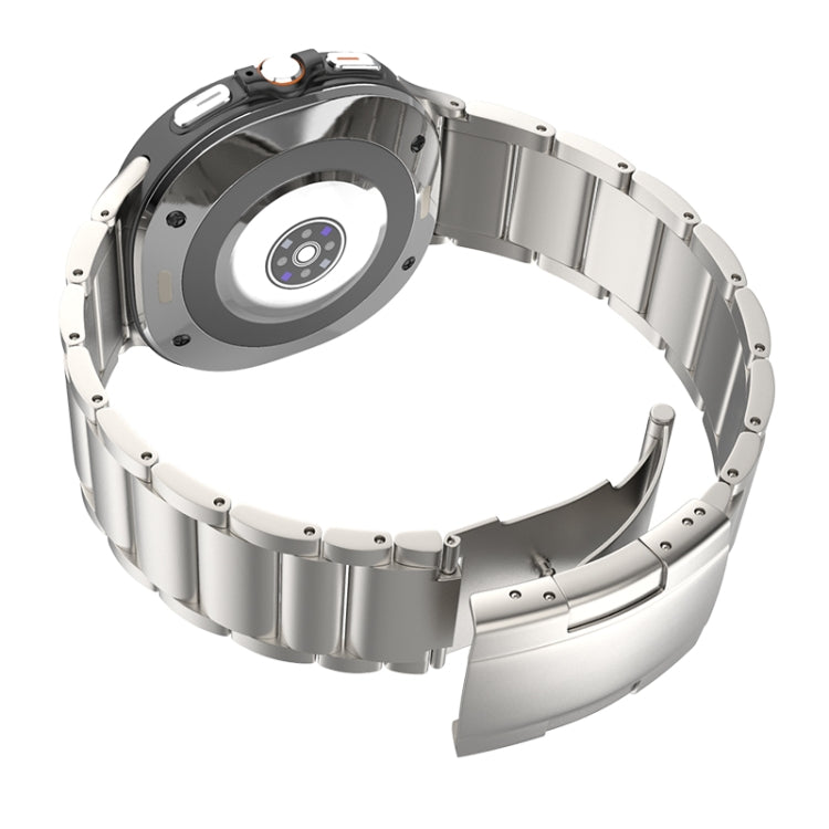 For Samsung Galaxy Watch Ultra 47mm Three Beads Tortoise Buckle Titanium Steel Watch Band(Silver)